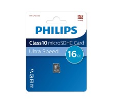 Флеш карта microSD 16GB PHILIPS microSDHC Class 10