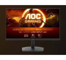 МОНИТОР 23.8" AOC 24G15N2 Black (VA, 1920x1080, 180Hz, 1 ms, 178°/178°, 250 cd/m, 80M:1, +2xHDMI 2.0, +DisplayPort 1.4)