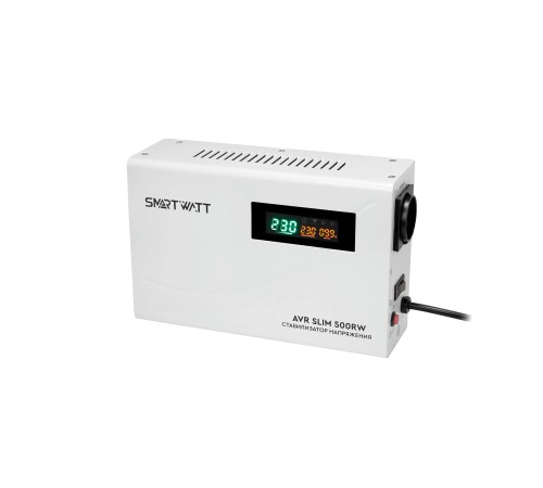 Стабилизатор напряжения Smartwatt SLIM 500RW 500ВА белый Стабилизатор напряжения Smartwatt SLIM 500RW 500ВА белый