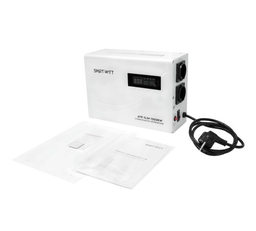 Стабилизатор напряжения Smartwatt SLIM 1500RW 1500ВА белый Стабилизатор напряжения Smartwatt SLIM 1500RW 1500ВА белый