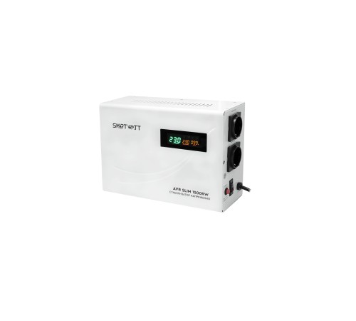 Стабилизатор напряжения Smartwatt SLIM 1500RW 1500ВА белый Стабилизатор напряжения Smartwatt SLIM 1500RW 1500ВА белый