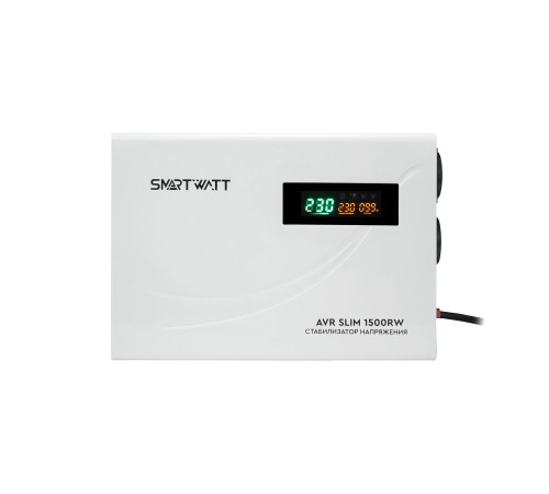 Стабилизатор напряжения Smartwatt SLIM 1500RW 1500ВА белый Стабилизатор напряжения Smartwatt SLIM 1500RW 1500ВА белый