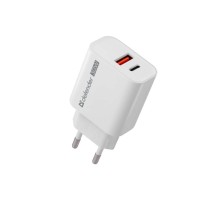 Defender Сетевое ЗУ UPA-130 USB-C/PD30W + USB-A/QC3.0, белый.