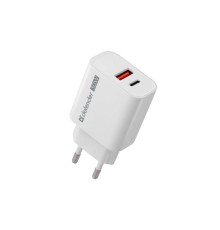 Defender Сетевое ЗУ UPA-130 USB-C/PD30W + USB-A/QC3.0, белый.