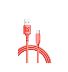 Defender USB кабель F207 TypeC, red, 1м,2.4А,силикон,пакет