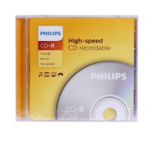 Диск CD-R Philips 700 Mb, 52х, Slim Case (1)