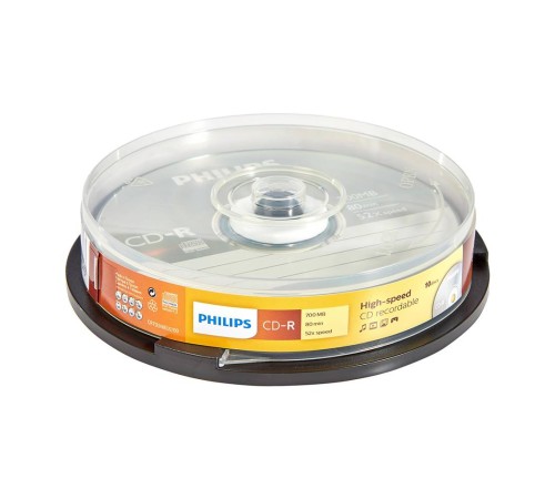 Диск CD-R Philips 700 Mb, 52х, Cake Box (10)