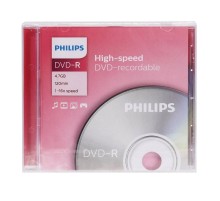 Диск DVD-R Philips 4.7 Gb, 16x, Slim Case (1)