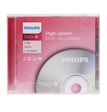 Диск DVD-R Philips 4.7 Gb, 16x, Slim Case (1)