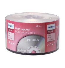 Диск DVD-R Philips 4.7 Gb, 16x, Cake Box (50)