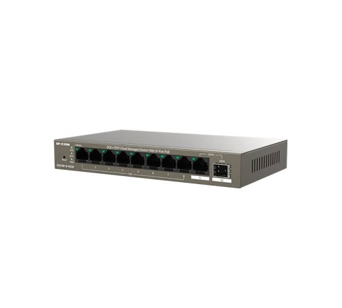 IP-COM G2210P-8-102W Коммутатор управляемый PoE, 10 портов, 9x1 Гбит/с, SFP 1x1 Гбит/с, PoE 8x30Вт (до 92 Вт)