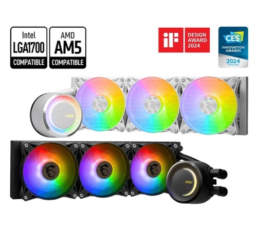 Комплект водяного охлаждения MSI MAG CoreLiquid E360 Black LGA 1150/1151/1155/1156/1200/1700 AM5/AM4/TR4/sTRx4 ARGB Комплект водяного охлаждения MSI MAG CoreLiquid E360 Black LGA 1150/1151/1155/1156/1200/1700 AM5/AM4/TR4/sTRx4 ARGB