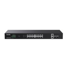 Tenda TEG1120P-16-250W Коммутатор неуправляемый PoE, 18 портов, 18x1 Гбит/с, PoE 16х30 Вт (до 250Вт),  SFP 2x1 Гбит/с