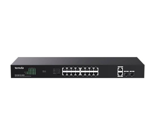 Tenda TEG1120P-16-250W Коммутатор неуправляемый PoE, 18 портов, 18x1 Гбит/с, PoE 16х30 Вт (до 250Вт), SFP 2x1 Гбит/с Tenda TEG1120P-16-250W Коммутатор неуправляемый PoE, 18 портов, 18x1 Гбит/с, PoE 16х30 Вт (до 250Вт), SFP 2x1 Гбит/с