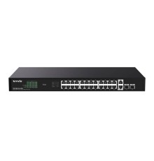 Tenda TEG1128P-24-410W Коммутатор неуправляемый PoE, 28 порта, 24x1 Гбит/с, PoE 24х30 Вт (до 410Вт), RJ45 2x1 Гбит/с