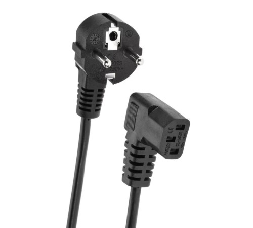 Кабель компьютер - розетка EU угловой  220V <1.8м> Telecom <TP021DA-1.8-BK>_1