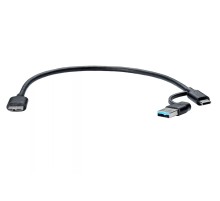 Кабель соединительный 2-in-1 USBA+C to USB3.0 MicroBM 5Gbps, 0.3m медь Telecom <TUS714-0.3m>_1