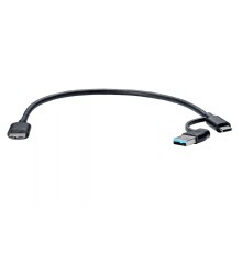 Кабель соединительный 2-in-1 USBA+C to USB3.0 MicroBM 5Gbps, 0.3m медь Telecom <TUS714-0.3m>_1
