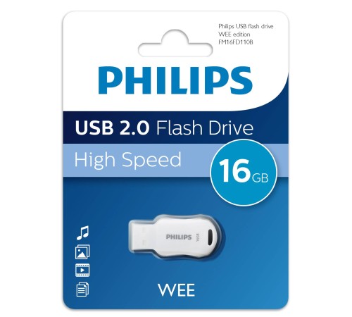 Флеш накопитель 16GB PHILIPS WEE 2.0 16GB, USB 2.0