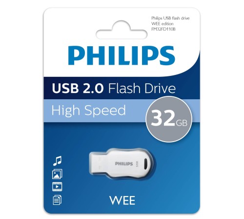 Флеш накопитель 32GB PHILIPS WEE 2.0 32GB, USB 2.0