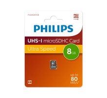 Флеш карта microSD 8GB PHILIPS High Speed  microSDHC Class 10 80MB/s