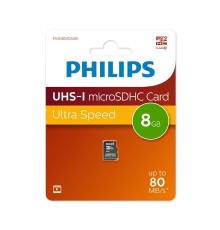 Флеш карта microSD 8GB PHILIPS High Speed  microSDHC Class 10 80MB/s