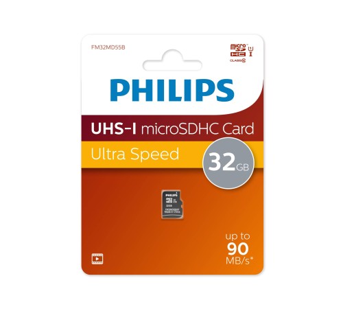 Флеш карта microSD 32GB PHILIPS High Speed  microSDHC Class 10 90MB/s