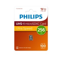 Флеш карта microSD 256GB PHILIPS High Speed  microSDHC Class UHS-I U3, V30, A1, 100MB/s
