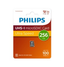 Флеш карта microSD 256GB PHILIPS High Speed  microSDHC Class UHS-I U3, V30, A1, 100MB/s