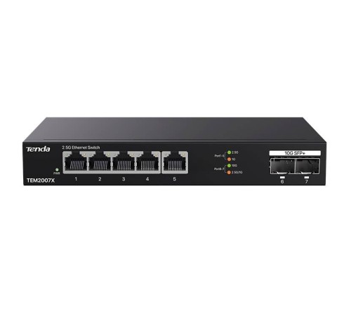 Коммутатор 5PORT 1000M 2SFP+ TEM2007X TENDA