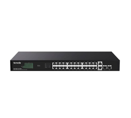 Tenda TEG1128P-24-250W Коммутатор неуправляемый PoE, 26x1 Гбит/с, PoE 24х30 Вт (до 230Вт), SFP 2х1 Гбит/с