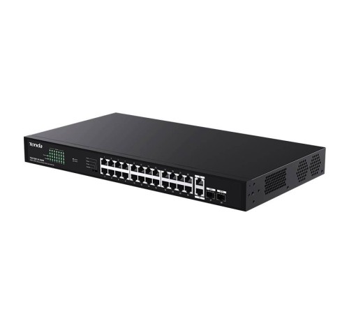 Tenda TEG1128P-24-250W Коммутатор неуправляемый PoE, 26x1 Гбит/с, PoE 24х30 Вт (до 230Вт), SFP 2х1 Гбит/с