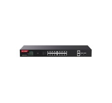 IP-COM G1120P-16-250W Коммутатор неуправляемый PoE, 20 портов, 18x1 Гбит/с, SFP 2x1 Гбит/с, PoE 16х30 Вт (до 230 Вт)