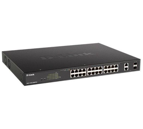 D-Link DGS-1100-26MPPV2/A3A Настраиваемый L2 коммутатор с 24 портами 10/100/1000Base-T и 2 комбо-портами 1000Base-T/SFP