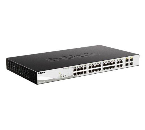 D-Link DGS-1210-28P/F5A Настраиваемый L2 коммутатор с 24 портами 10/100/1000Base-T и 4 комбо-портами 100/1000Base-T/SFP