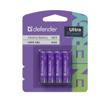 Defender Батарейка алкалиновая LR03-4BL ААА, блистер, 4 шт.,UltraPower