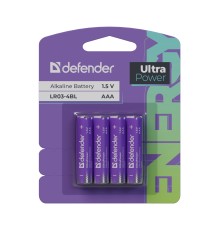 Defender Батарейка алкалиновая LR03-4BL ААА, блистер, 4 шт.,UltraPower