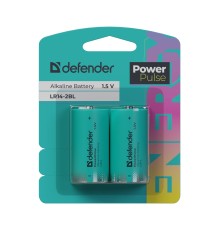 Defender Батарейка алкалиновая LR14-2BL С, блистер, 2 шт., PowerPulse