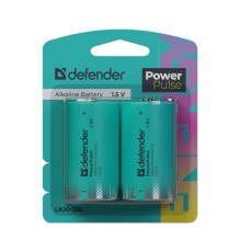 Defender Батарейка алкалиновая LR20-2BL D, блистер, 2 шт., PowerPulse