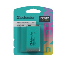 Defender Батарейка алкалиновая 6LR61-1BL (Крона) 9V, блистер, 1 шт., PowerPulse