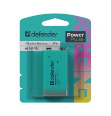 Defender Батарейка алкалиновая 6LR61-1BL (Крона) 9V, блистер, 1 шт., PowerPulse