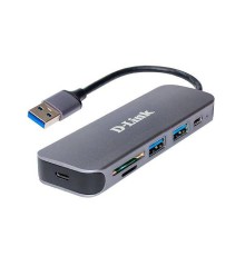 D-Link DUB-1325/A2A Концентратор с 2 портами USB 3.0, 1 портом USB Type-C, слотами для карт SD и microSD и разъемом USB