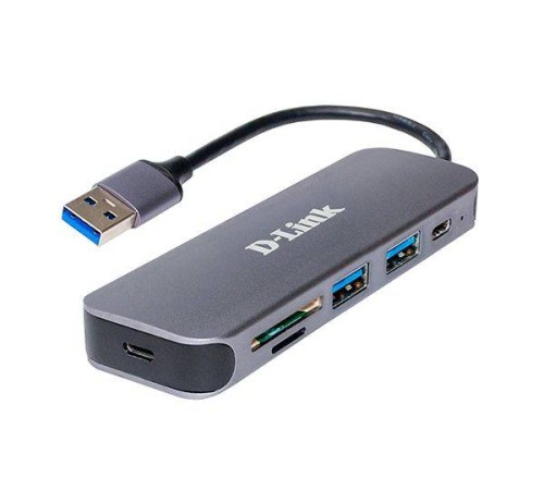 D-Link DUB-1325/A2A Концентратор с 2 портами USB 3.0, 1 портом USB Type-C, слотами для карт SD и microSD и разъемом USB