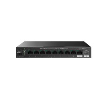 Tenda TEG1110PF-8-120W Коммутатор неуправляемый PoE, 10 портов, 9x1 Гбит/с, SFP 1х1 Гбит/с, PoE 8х30 Вт (до 102 Вт)
