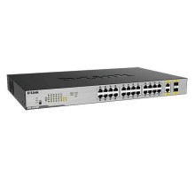 D-Link DGS-1026MP/B2A Неуправляемый коммутатор с 24 портами 10/100/1000Base-T, 2 комбо-портами 100/1000Base-T/SFP