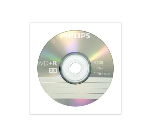 Диск DVD+R Philips 4.7 Gb, 16x, Бум.конверт