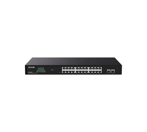 Tenda TEG2226F Коммутатор облачный управляемый, 24x1 Гбит/с, SFP 2x1 Гбит/с, установка в стойку, металлический корпус