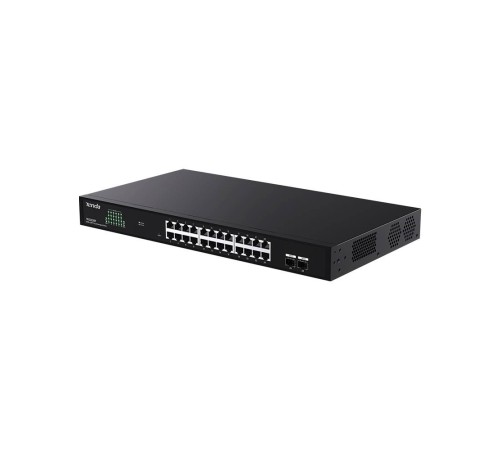 Tenda TEG2226F Коммутатор облачный управляемый, 24x1 Гбит/с, SFP 2x1 Гбит/с, установка в стойку, металлический корпус