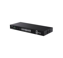Tenda TEG1120P-16-150W Коммутатор неуправляемый PoE, 18 портов, 18x1 Гбит/с, PoE 16х30 Вт (до 150Вт),  SFP 2x1 Гбит/с