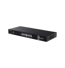 Tenda TEG1120P-16-150W Коммутатор неуправляемый PoE, 18 портов, 18x1 Гбит/с, PoE 16х30 Вт (до 150Вт),  SFP 2x1 Гбит/с